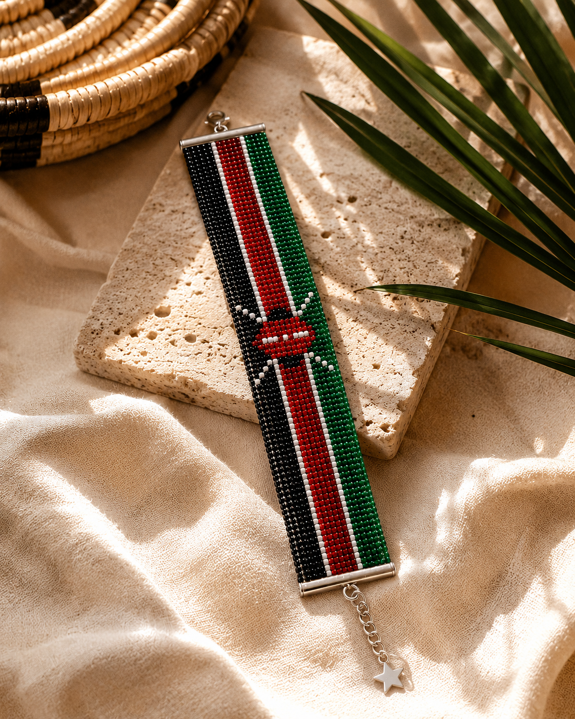 Bracelet Kenyan flag - Medium width