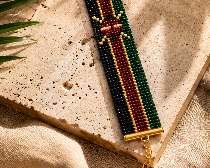 Bracelet Kenyan flag - Medium width