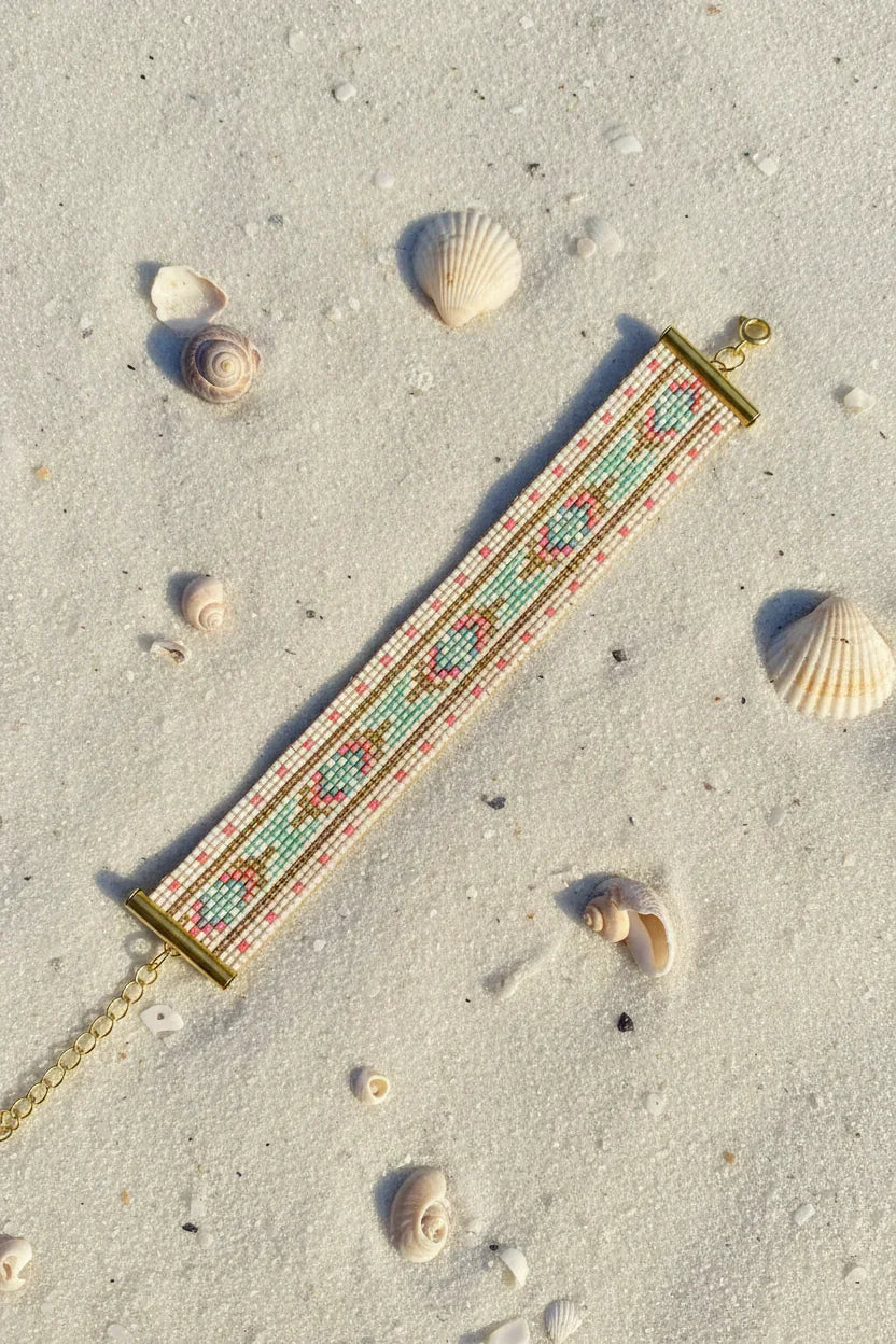 Coastal pink small width bracelet