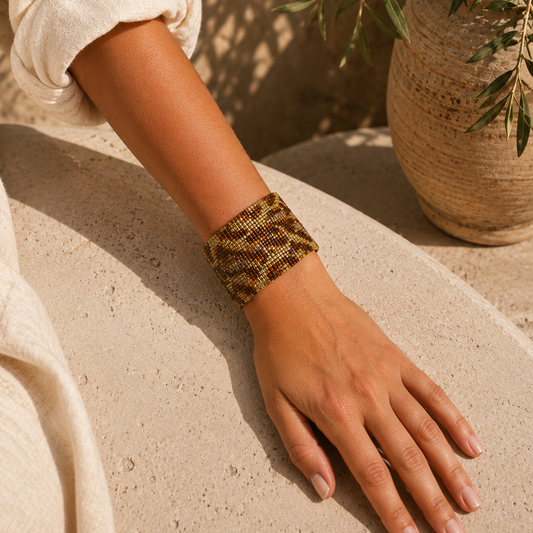 Leopard wild extra large width bracelet