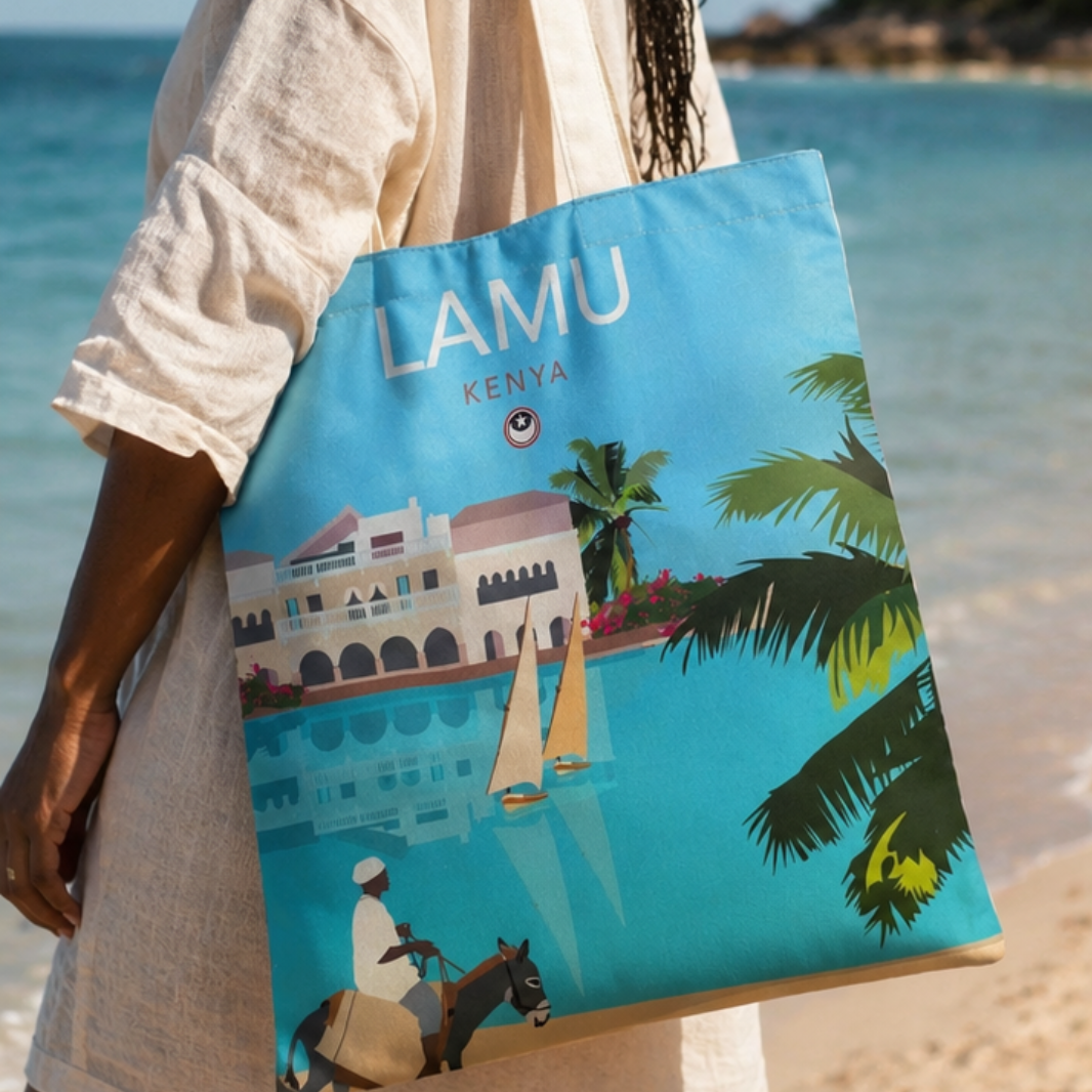 Shopper bag Lamu print by Upya collection