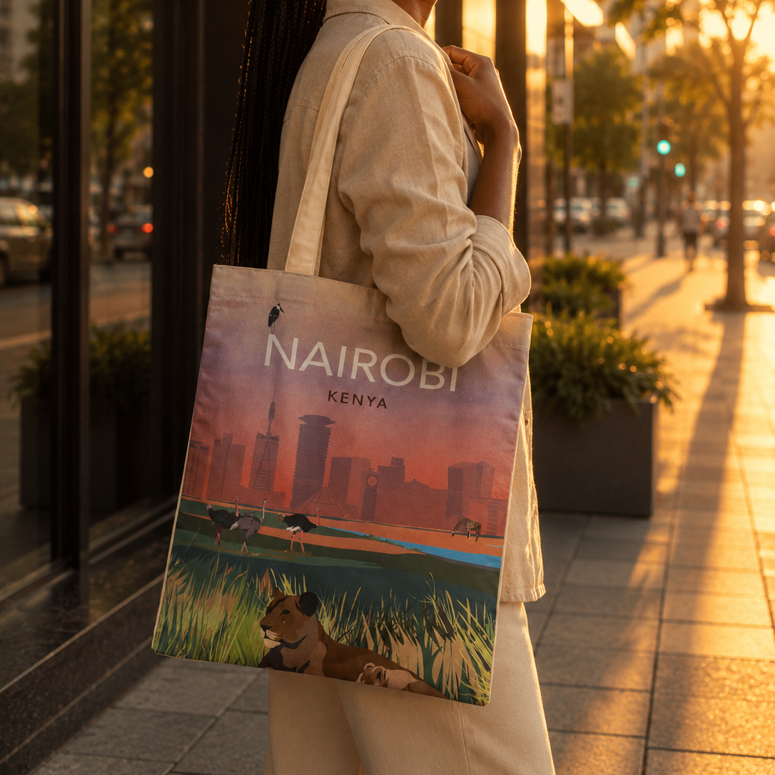 Shopper bag printed Nairobi by upya collection